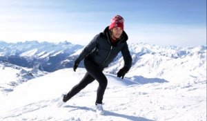 Les Menuires : un échauffement avec Lucile Woodward avant d’aller skier