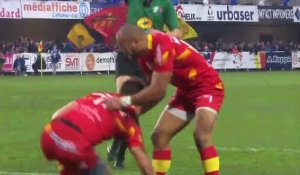 TOP 14 - Essai Jean-Bernard PUJOL (USAP) - Montpellier - Perpignan - J16 - Saison 2018/2019