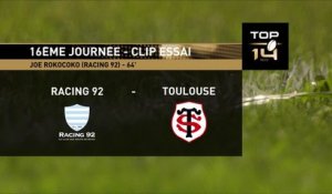 TOP 14 - Essai Joe ROKOCOKO (R92) - Racing 92 - Toulouse - J16 - Saison 2018/2019