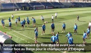 Football: entraînement du Real Madrid avant le Clasico