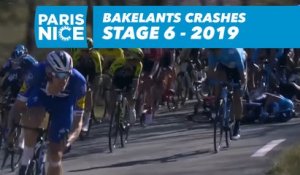 Bakelants crashes in the descent / Bakelants chute dans la déscente - Étape 6 / Stage 6 - Paris-Nice 2019