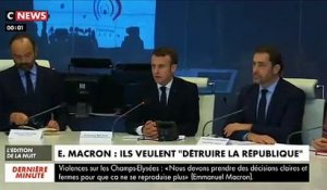 Rentré précipitamment du ski, Emmanuel Macron exprime sa colère cette nuit contre les violences : "Ils veulent détruire la République et nous allons prendre des décisions fortes !"