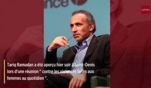 Tariq Ramadan assiste à une conférence sur les violences faites aux femmes