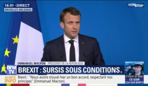 Brexit sans accord "nous nous sommes préparés", assure Emmanuel Macron