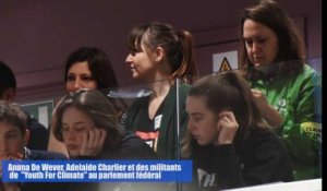 Anuna De Wever, Adelaide Charlier et des militants de  "Youth For Climate" au Parlement fédéral