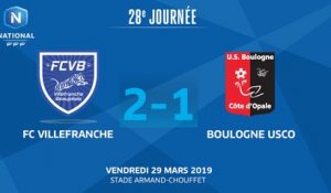 J28 : FC Villefranche B. - US Boulogne CO (2-1), le résumé