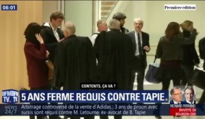Arbitrage: cinq ans de prison ferme requis contre Bernard Tapie