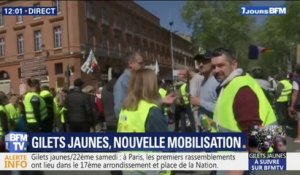 Près d'un millier de gilets jaunes commencent à manifester à Toulouse
