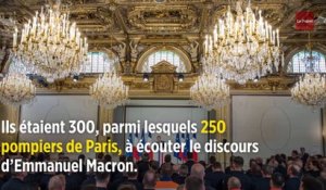 Notre-Dame : « Vous avez été exemplaires », dit Emmanuel Macron aux pompiers