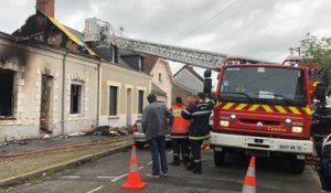 Une maison détruite par les flammes boulevard de la Gare