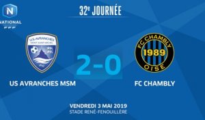 J32 : US Avranches MSM - FC Chambly (2-0), le résumé