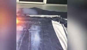 Un jean dessiné puis découpé au laser !