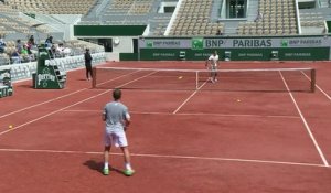 Roland-Garros: Roger Federer à l'entraînement