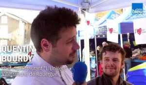 Sur le marché de Villefranche de Rouergue avec le chef Quentin Bourdy