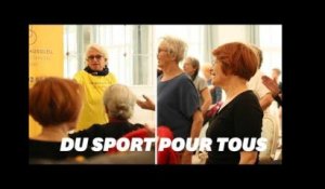 Véronique de "Gym Tonic" challenge les résidents des maisons de retraite