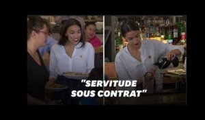 Alexandria Ocasio-Cortez repasse derrière le bar pour réclamer la hausse du salaire des serveurs