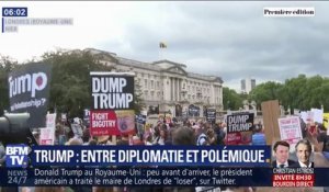 Les images de manifestations contre Trump à Londres durant sa visite à Buckingham