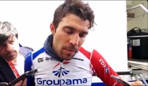 La réaction de Thibaut Pinot (Groupama-FDJ) à l'arrivée du chrono du Critérium du Dauphiné