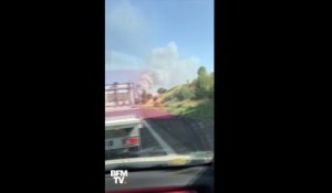 Un incendie s'est déclaré sur l'A54, entre Nîmes et Arles