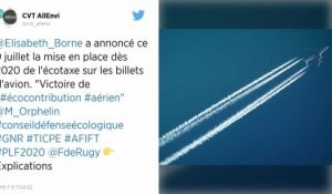 Une écotaxe de 1,50 à 18 € sur les billets d’avion, pour tous les vols au départ de la France