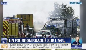 La première photo du braquage spectaculaire d'un fourgon sur l'A43, près de Lyon