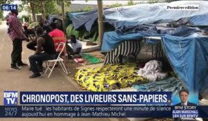 Des livreurs sans-papiers de Chronopost réclament leur régularisation