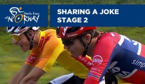Sharing a joke - Stage 2 - Arctic Race of Norway 2019