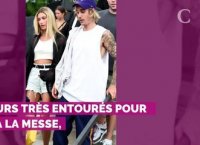 PHOTOS. Quand Justin Bieber essaye tant bien que mal de se cacher des photographes à la sortie de l'église
