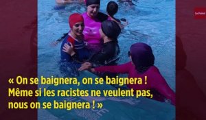 Paris : des militantes se baignent en burkini dans une piscine