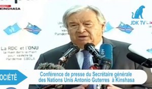 Conférence de presse du secrétaire général de l'ONU, Antonio Guterres, à Kinshasa