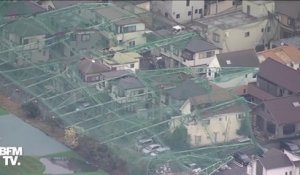 Un énorme échafaudage s'est effondré sur plusieurs maisons au Japon, lors du passage du typhon Faxai