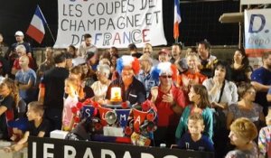 Ambiance dans au milieu des supporters du SUMA lors de la finale de la Coupe de France