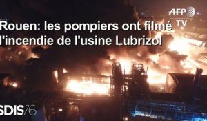 Incendie de Rouen: images de drone des pompiers