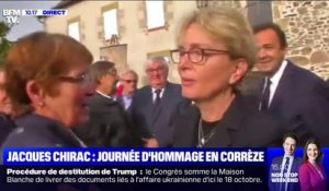En Corrèze, Claude Chirac salue les habitants venus rendre hommage à son père