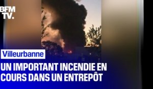 Un important incendie dans un entrepôt à Villeurbanne