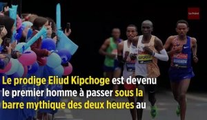 Le Kényan Kipchoge court pour la première fois un marathon en moins de 2 heures