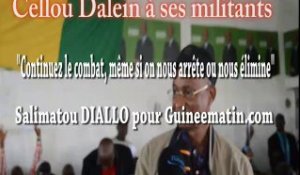 Cellou Dalein à ses militants : "Continuez le combat, même si on nous arrête ou nous élimine"