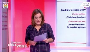 Invitée : Christiane Lambert - Bonjour chez vous ! (24/10/2019)