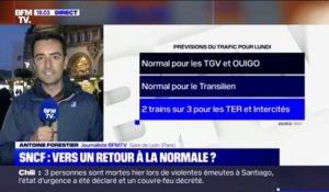 Z TER et Intercités sur 3, trafic normal pour les TGV, OuiGo et sur le Transilien... La SNCF prévoit une amélioration considérable du trafic pour lundi