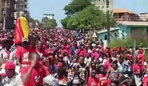 Marche du FNDC : Arrivée du cortège de Cellou Dalein à la Tannérie