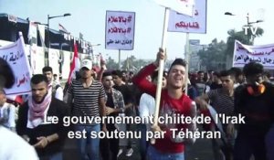 Des manifestants anti-gouvernementaux irakiens réagissent aux émeutes en Iran