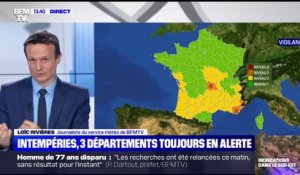 Intempéries: 3 départements restent en vigilance orange, mais la situation s'améliore légèrement