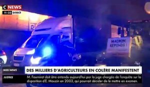Manifestation des agriculteurs: Les agriculteurs, arrivés ce matin à Paris, bloquent les Champs-Elysées et demandent à être reçus par Emmanuel Macron
