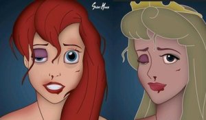 Quand les princesses Disney sont elles aussi victimes de violences conjugales, un message puissant véhiculé par un artiste