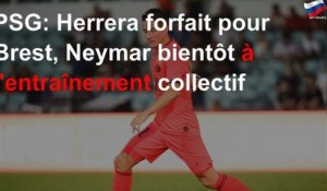 PSG: Herrera forfait pour Brest, Neymar bientôt à l&#39;entraînement collectif