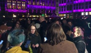Bruxelles: une action d’Extinction Rebellion perturbée par le son et lumière des Plaisirs d’hiver