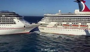 Collision entre deux navires de croisière Carnival (Cozumel)