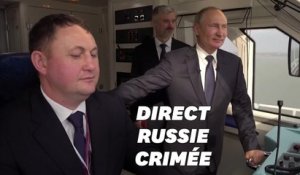 Vladimir Poutine inaugure le train qui relie la Russie à la Crimée