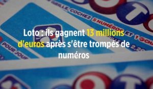 Loto : ils gagnent 13 millions d'euros après s'être trompés de numéros