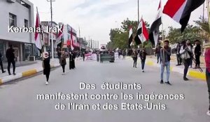 Des étudiants manifestent contre les ingérences de l'Iran et des USA